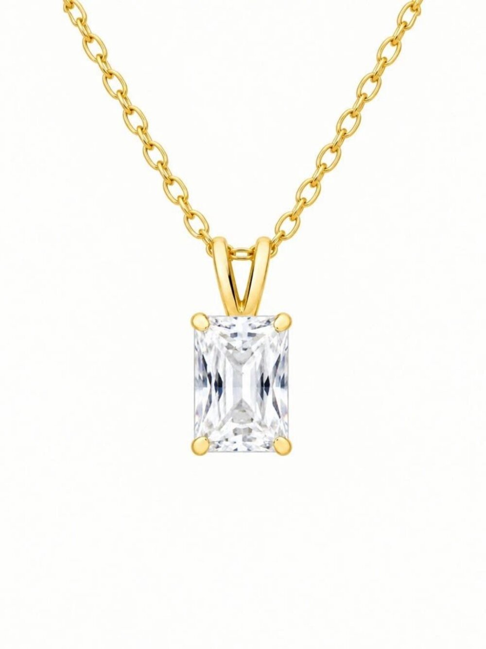 Genuine 1.25 Cts White Sapphire Pendant 14k Gold
